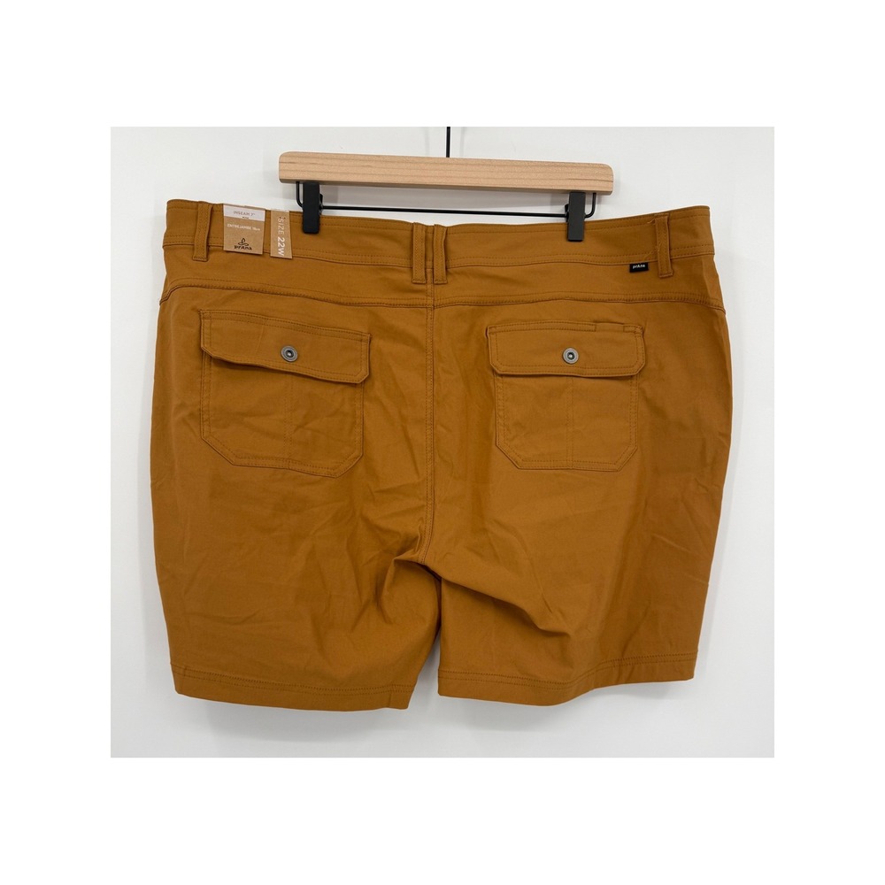 Prana Shorts Womens 22W Brown Halle Plus II Hiking Outdoor Stretch 7" Inseam NEW